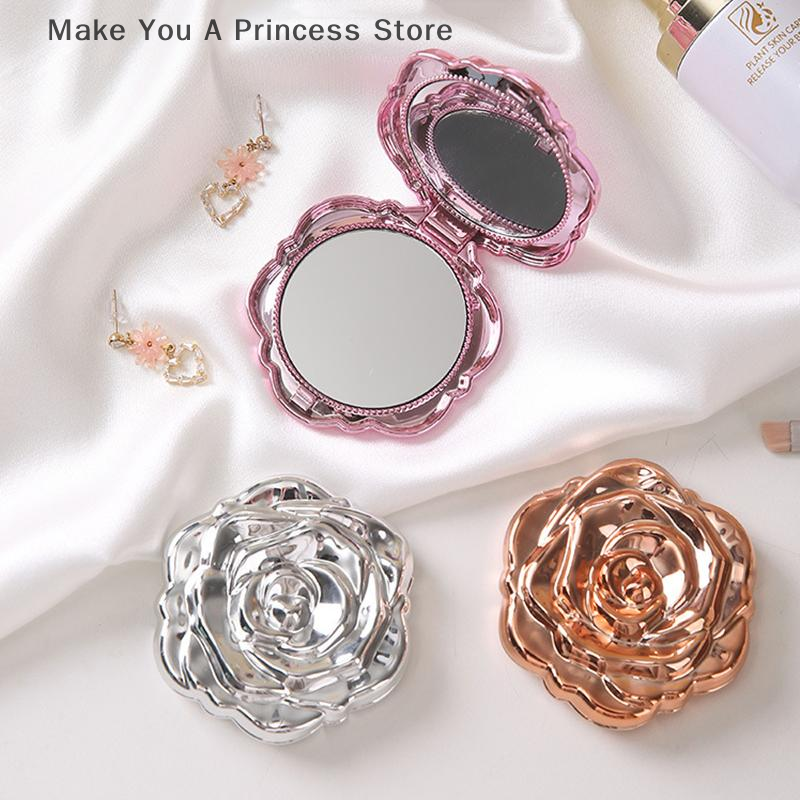 Beauty Rose Makeup - Portable Mini Mirror Retro Rose Flower