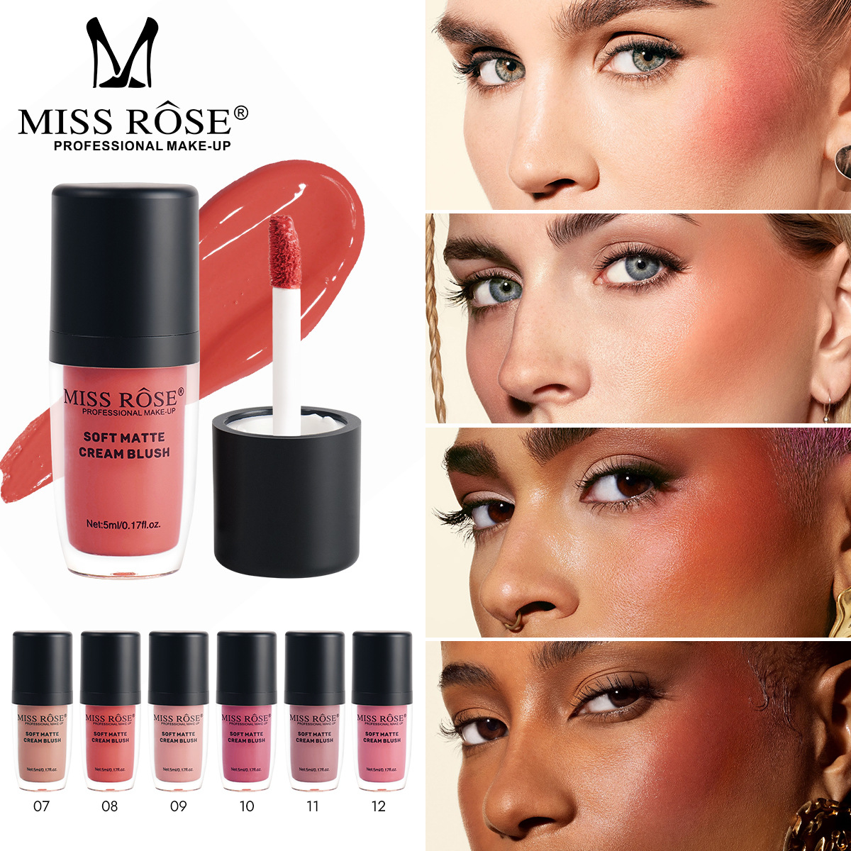 MISS ROSE 12-Color Multi-use L - Beauty Rose Makeup ulasan dan harga