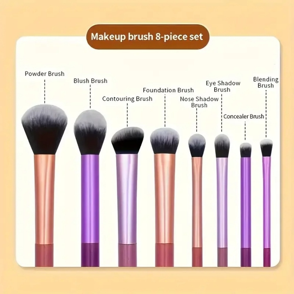 8 Pieces Makeup Brush Kit Soft - Huda Beauty Makeup Brush Set ulasan dan harga
