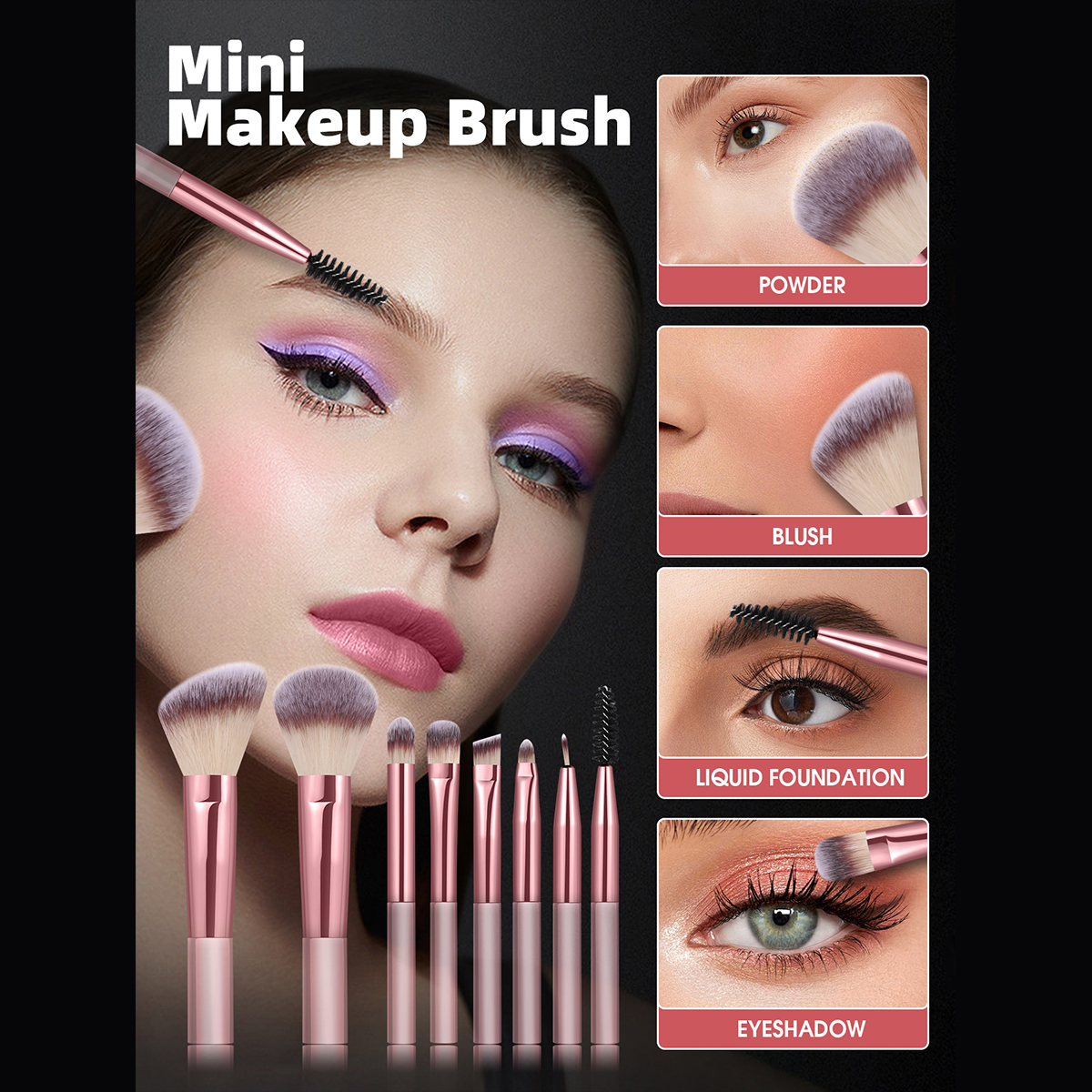 28Pcs Pink Rose Gold Beauty Ac - Beauty Rose Makeup ulasan dan harga