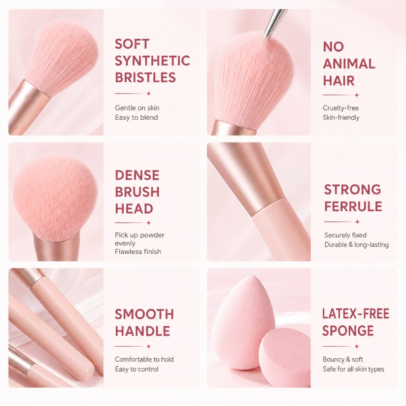 5Pcs Gift Box Makeup Tools Set - Huda Beauty Makeup Brush Set ulasan dan harga