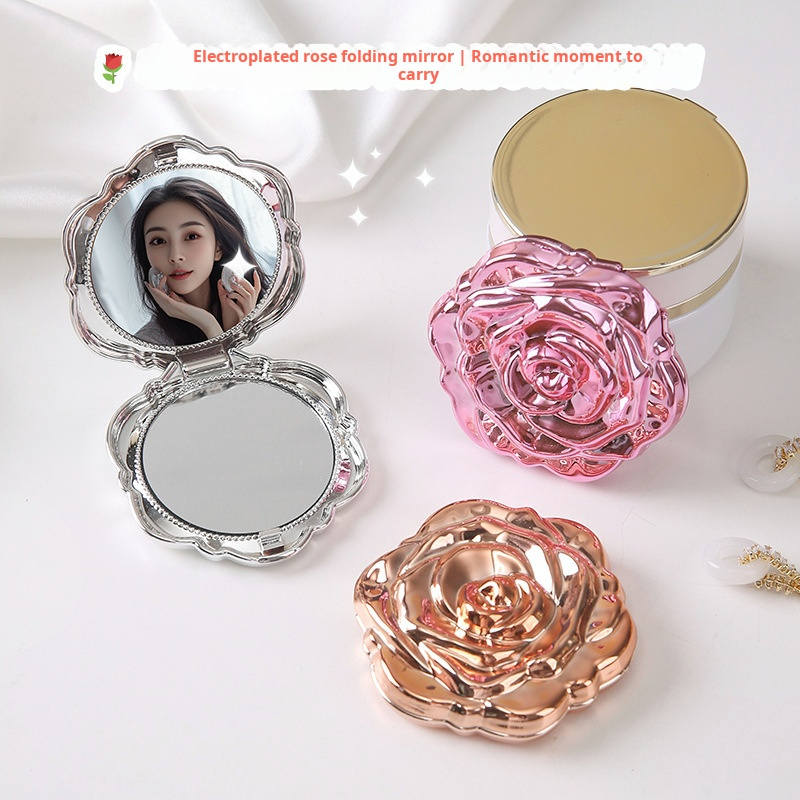 1PC Portable Mini Mirror Retro - Beauty Rose Makeup ulasan dan harga