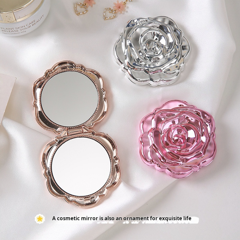 1PC Portable Mini Mirror Retro - Beauty Rose Makeup ulasan dan harga