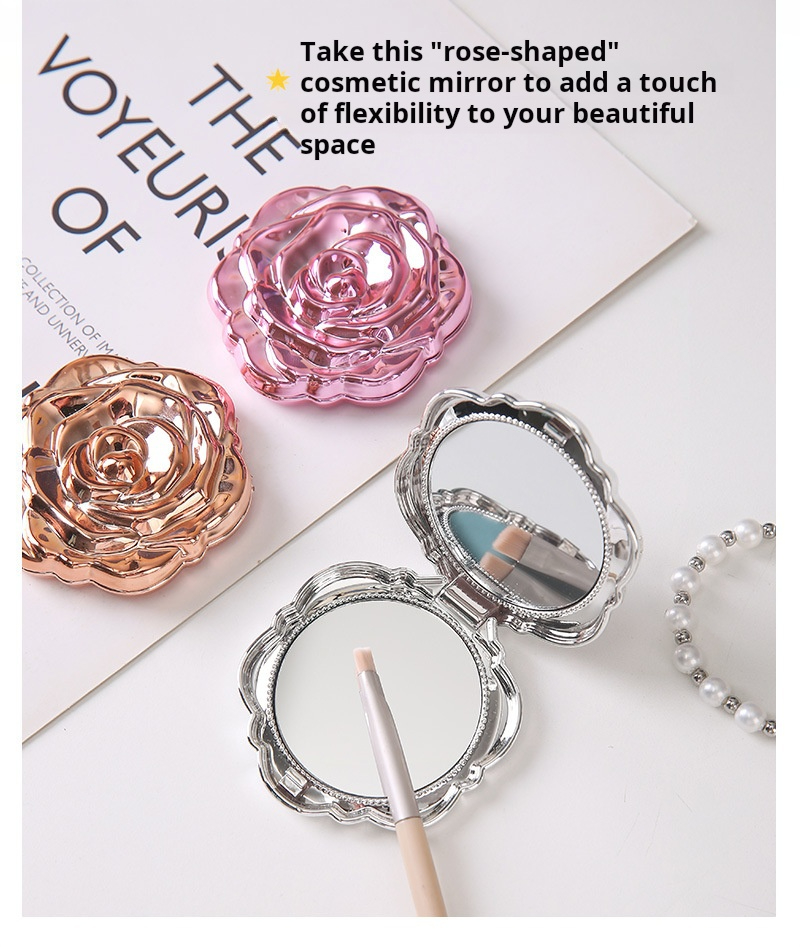1PC Portable Mini Mirror Retro - Beauty Rose Makeup ulasan dan harga
