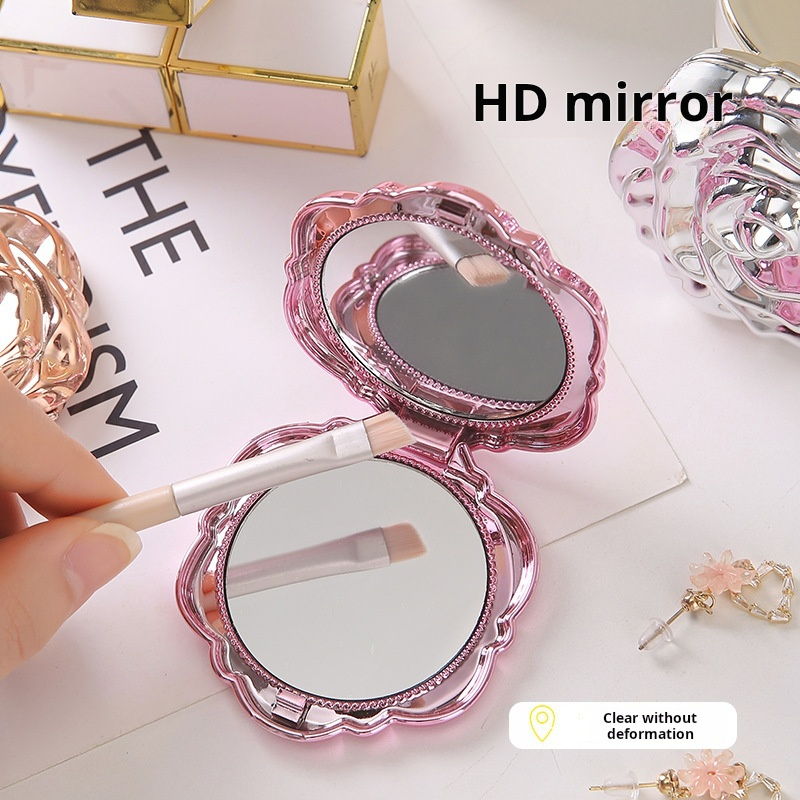 1PC Portable Mini Mirror Retro - Beauty Rose Makeup ulasan dan harga