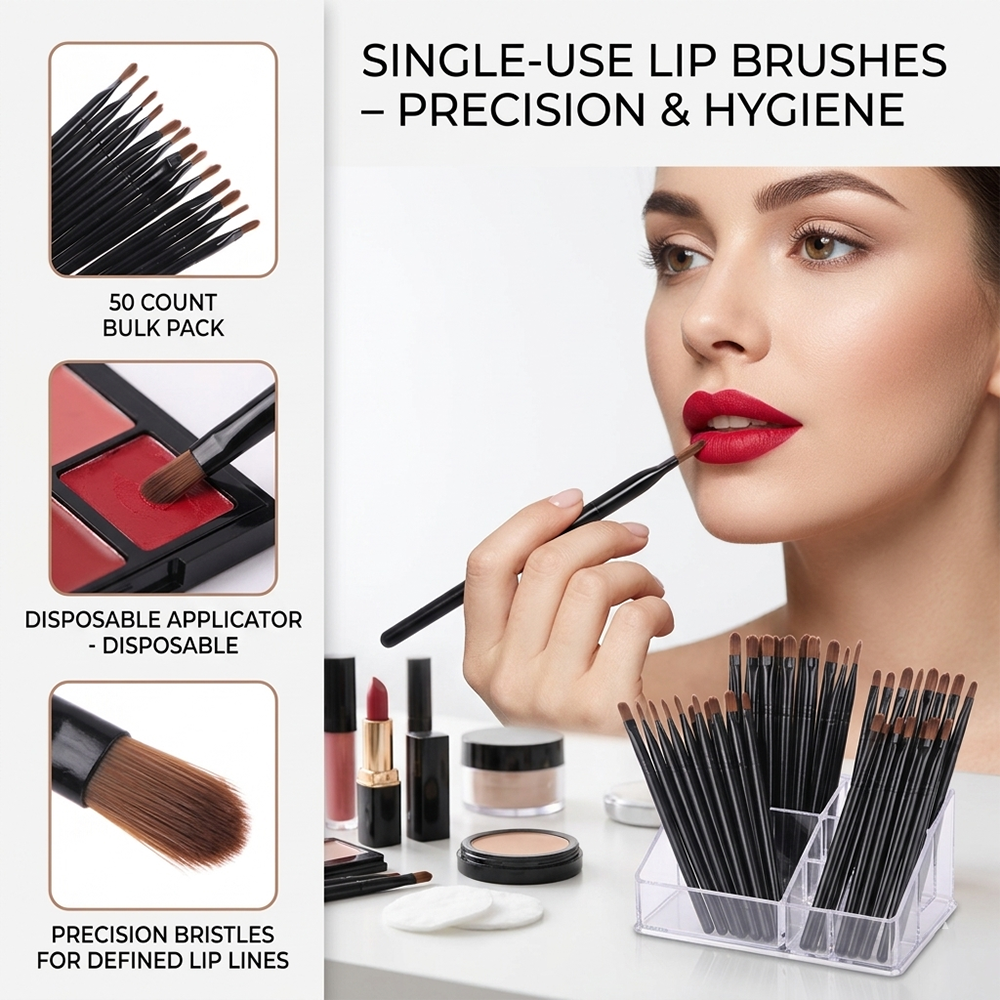 50/100pcs Disposable Lip Brush - Makeup Beauty Set ulasan dan harga