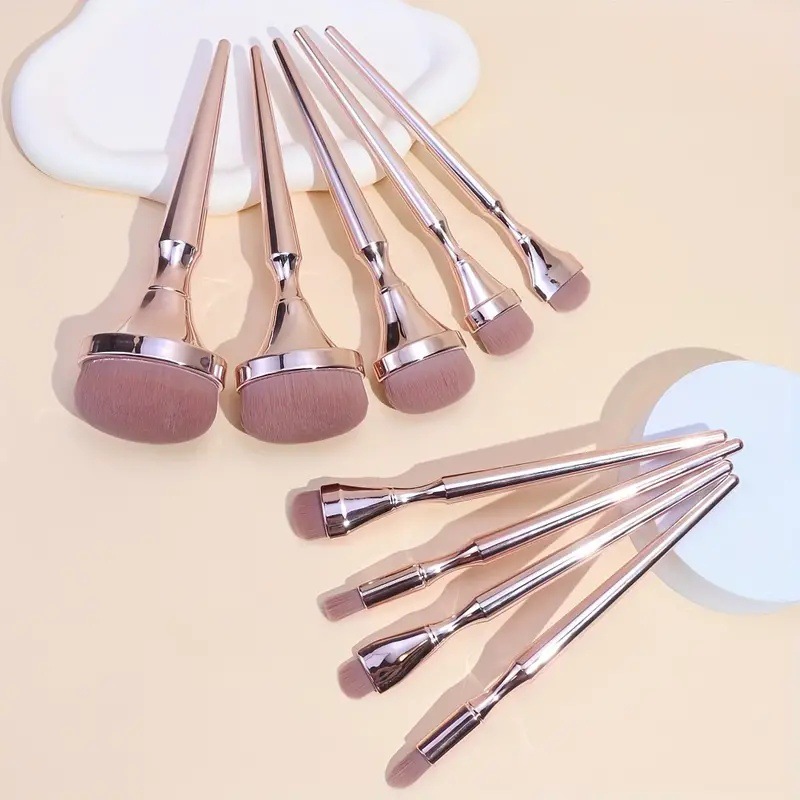 9pcs Rose Gold Makeup Brush Se - Beauty Rose Makeup ulasan dan harga