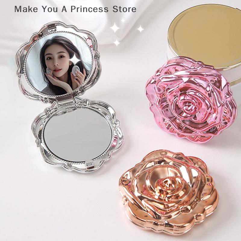 Portable Mini Mirror Retro Ros - Beauty Rose Makeup ulasan dan harga
