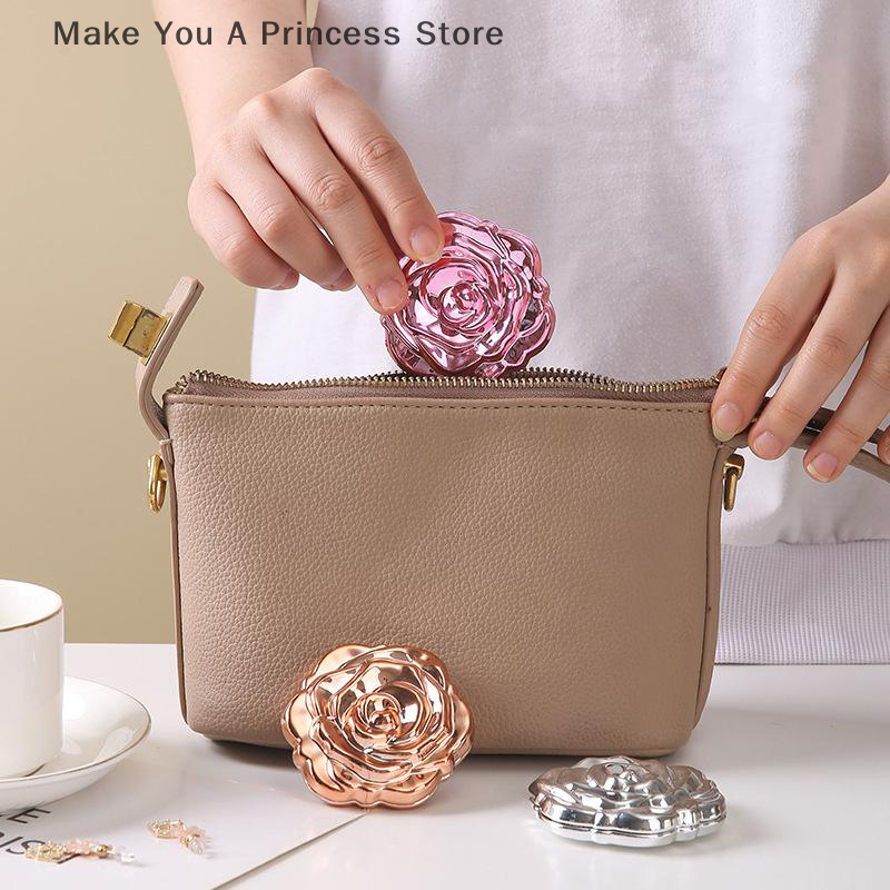 Portable Mini Mirror Retro Ros - Beauty Rose Makeup ulasan dan harga