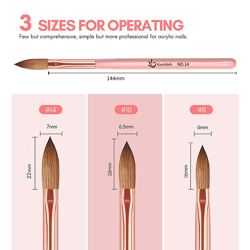 【3Pcs Acrylic Nail Brushes #8/ - Blush Brush Kabuki ulasan dan harga