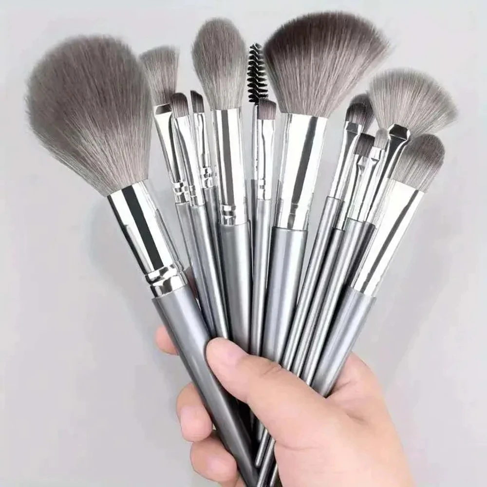 14pcs Silver Makeup Brushes Se - Huda Beauty Makeup Brush Set ulasan dan harga