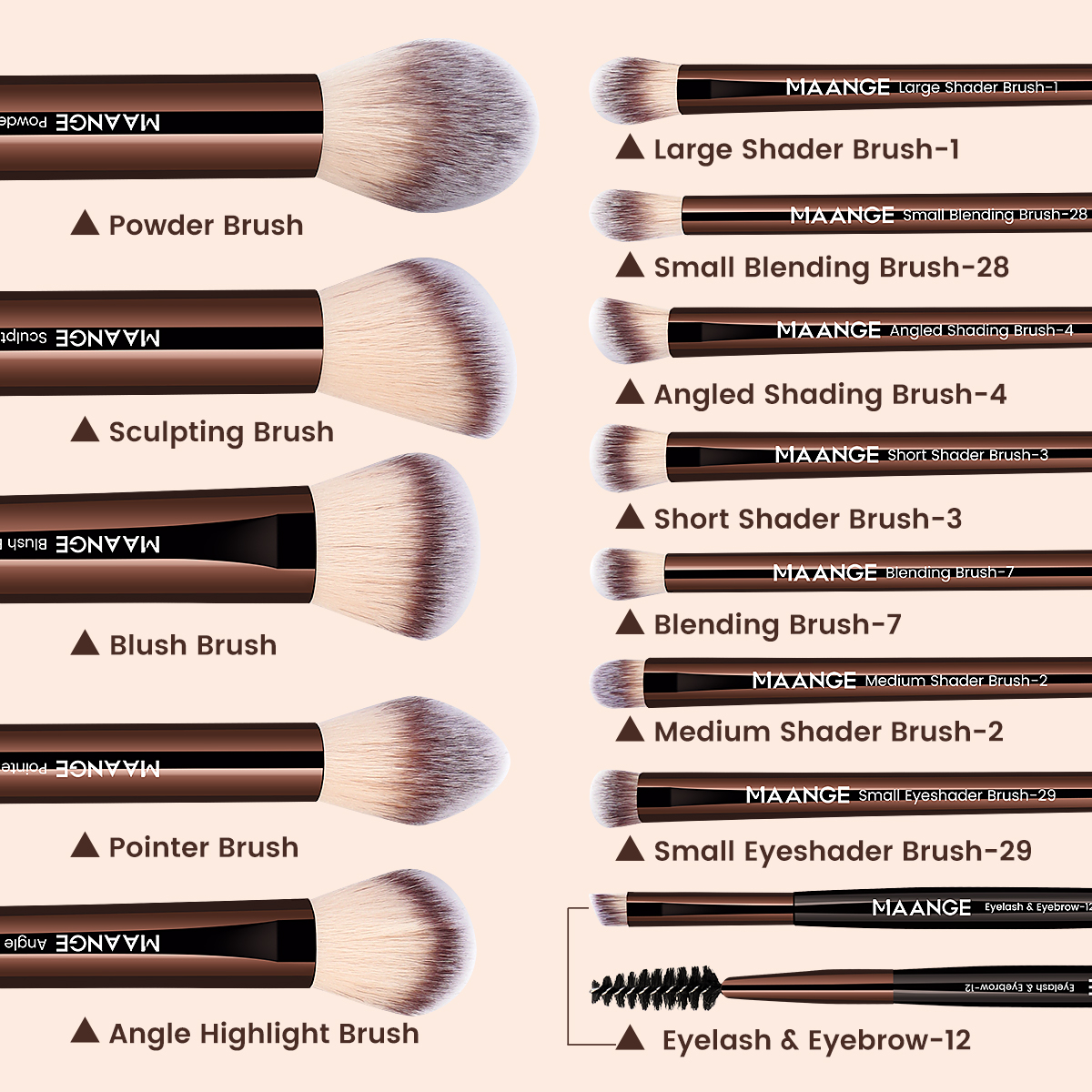 MAANGE 13PCS Makeup Brush Set  - Huda Beauty Makeup Brush Set ulasan dan harga
