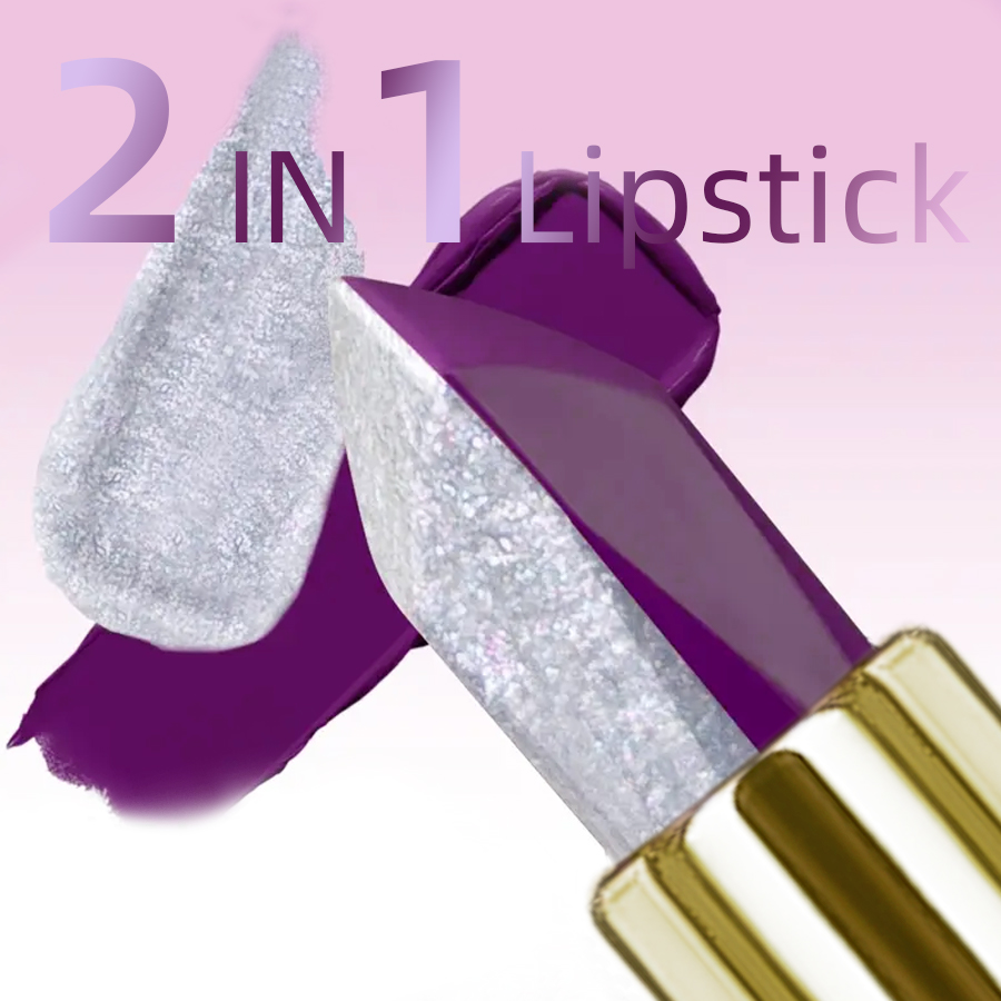 1PC Purple Glitter Two-tone Li - Beauty Rose Makeup ulasan dan harga