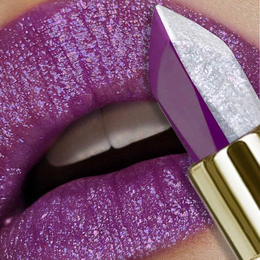 1PC Purple Glitter Two-tone Li - Beauty Rose Makeup ulasan dan harga