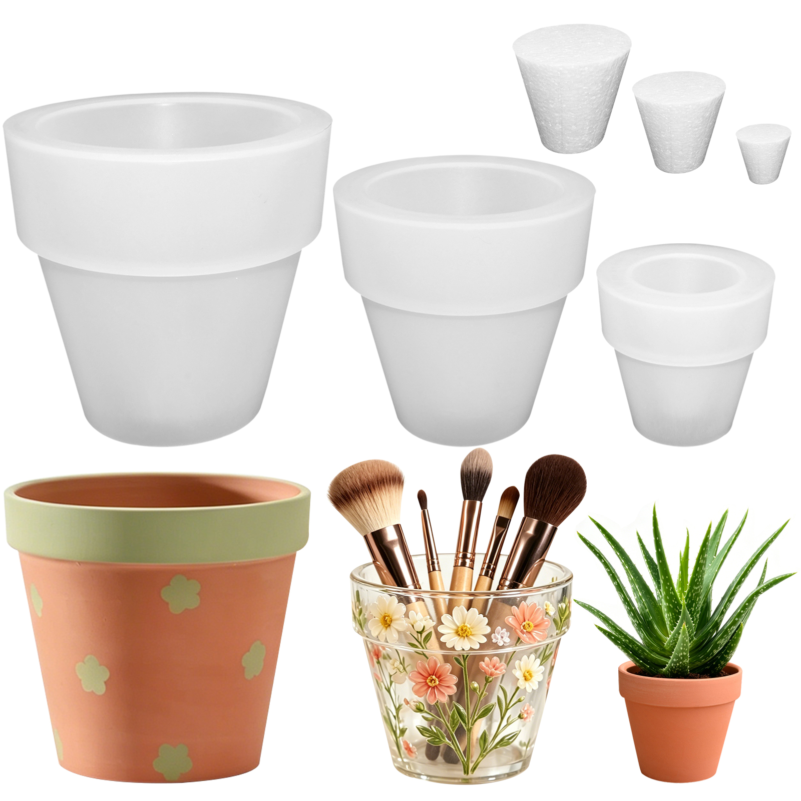 Flower Pot Silicone Molds, 3Pc - Beauty Makeup Products ulasan dan harga