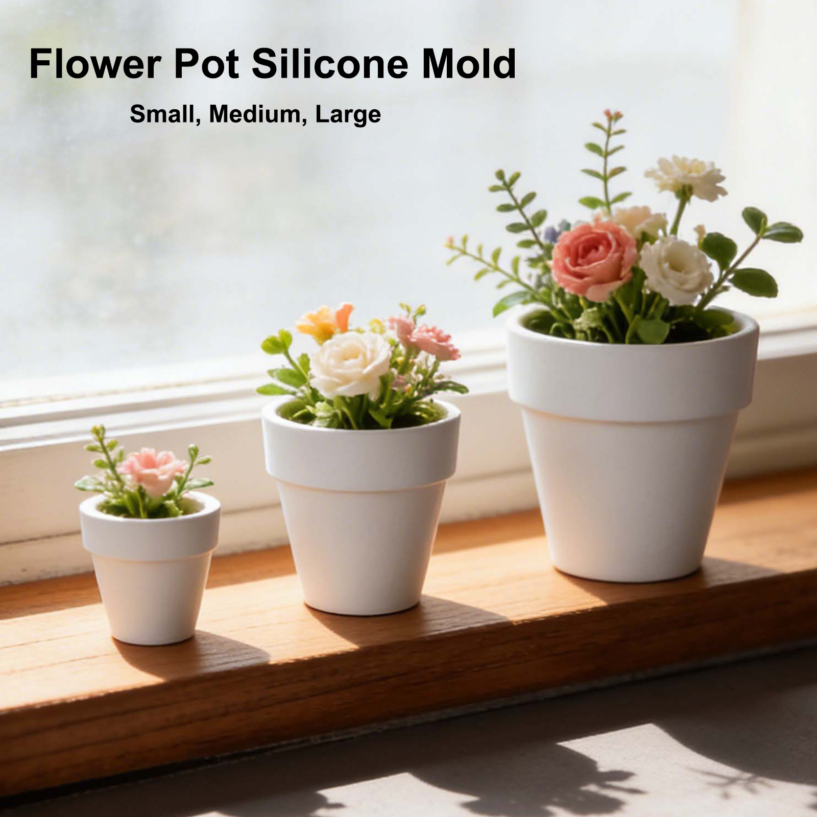 Flower Pot Silicone Molds, 3Pc - Beauty Makeup Products ulasan dan harga