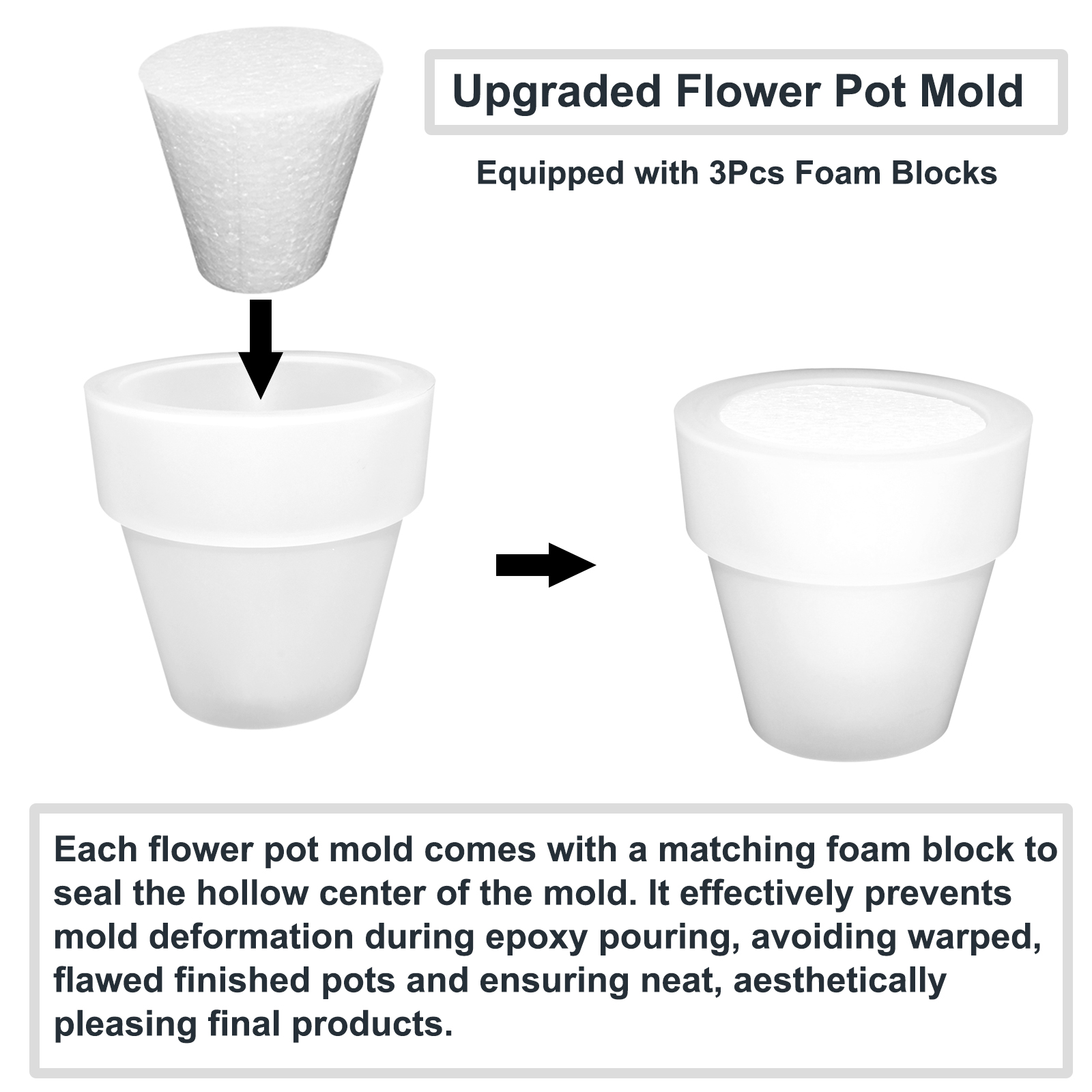 Flower Pot Silicone Molds, 3Pc - Beauty Makeup Products ulasan dan harga