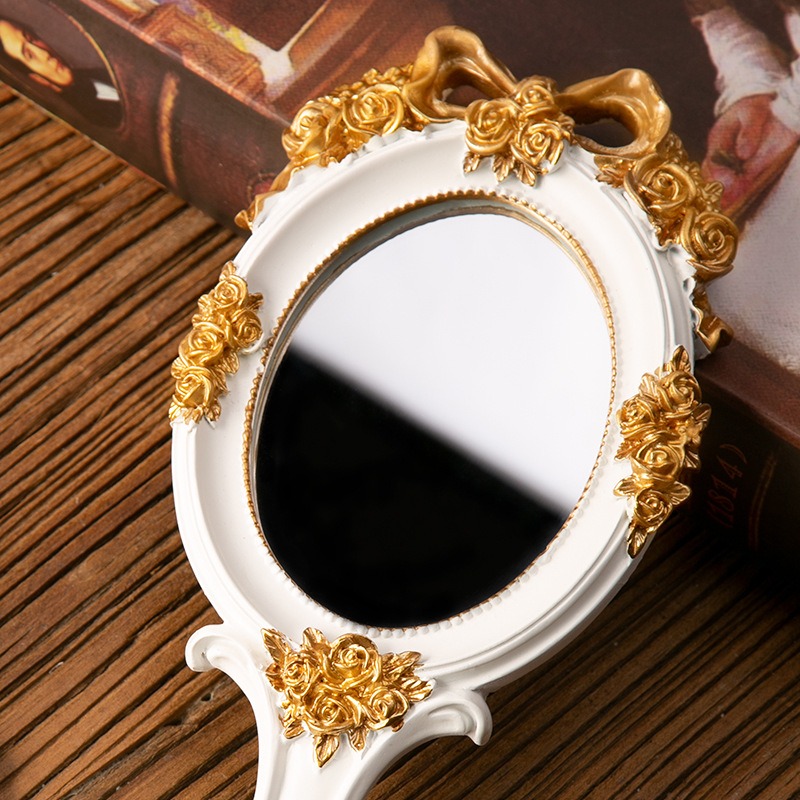 Vintage Handheld Mirror Vanity - Beauty Rose Makeup ulasan dan harga