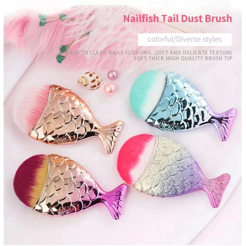 1pcs Fish Tail Shape Nail Brus - Blush Brush Kabuki ulasan dan harga