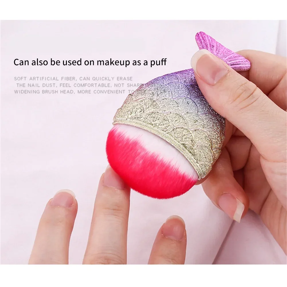 1pcs Fish Tail Shape Nail Brus - Blush Brush Kabuki ulasan dan harga